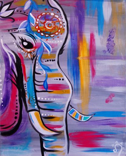 Paint on Tap at Beer Bar: Colorful Elephant